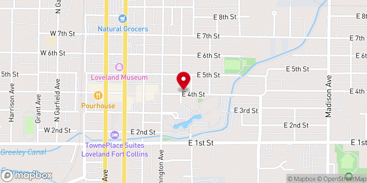 Map showing location of Loveland Bible Church