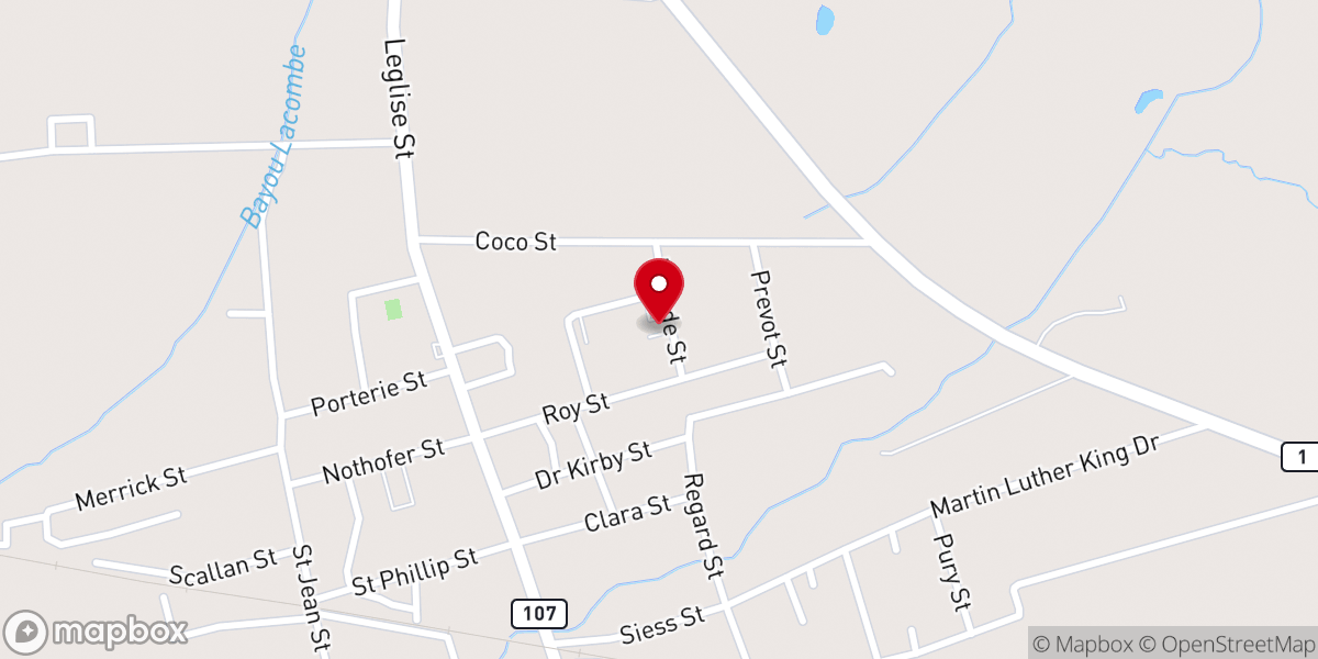Map showing location of Our Lady of Prompt Succor Catholic Church (Mansura)