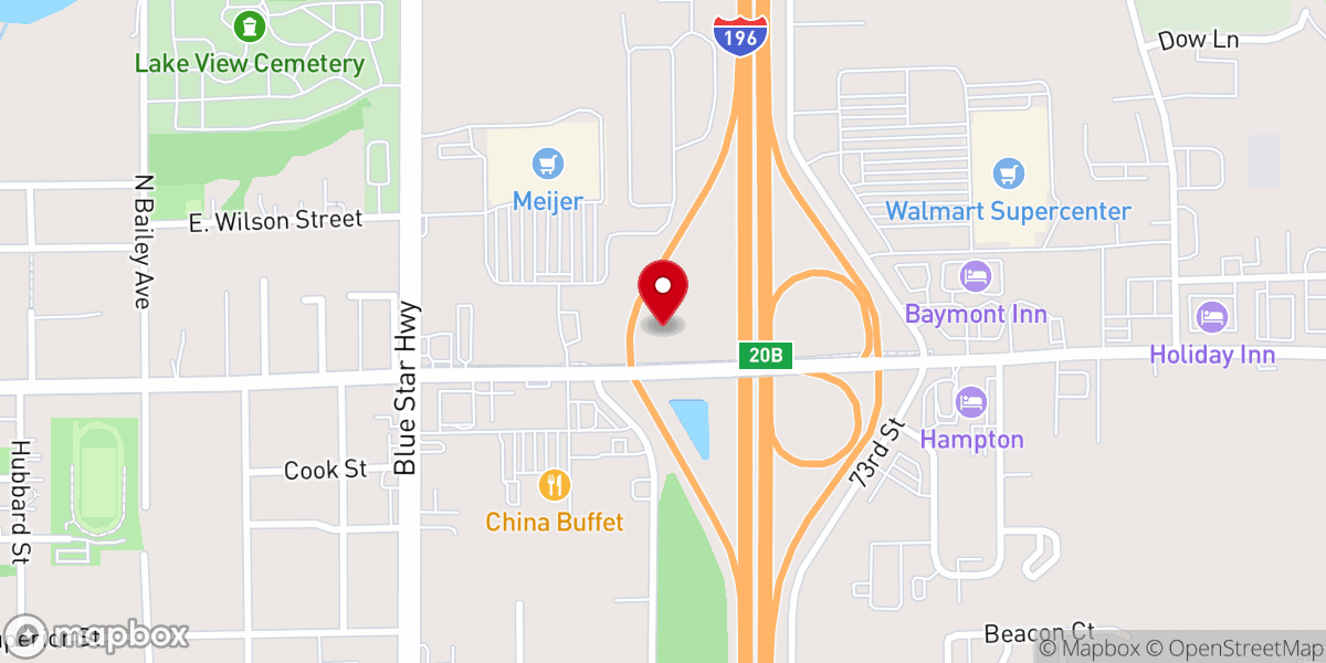 Map showing location of Lakeshore Church of Christ