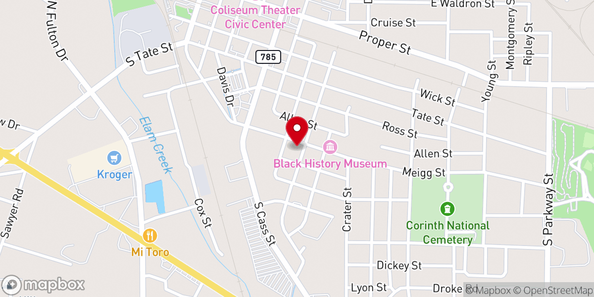 Map showing location of Meigg Street Church of Christ