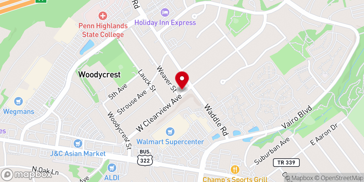 Map showing location of Woody Crest United Methodist