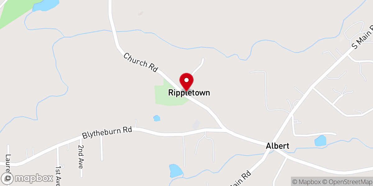 Map showing location of Mountain Top Baptist Church