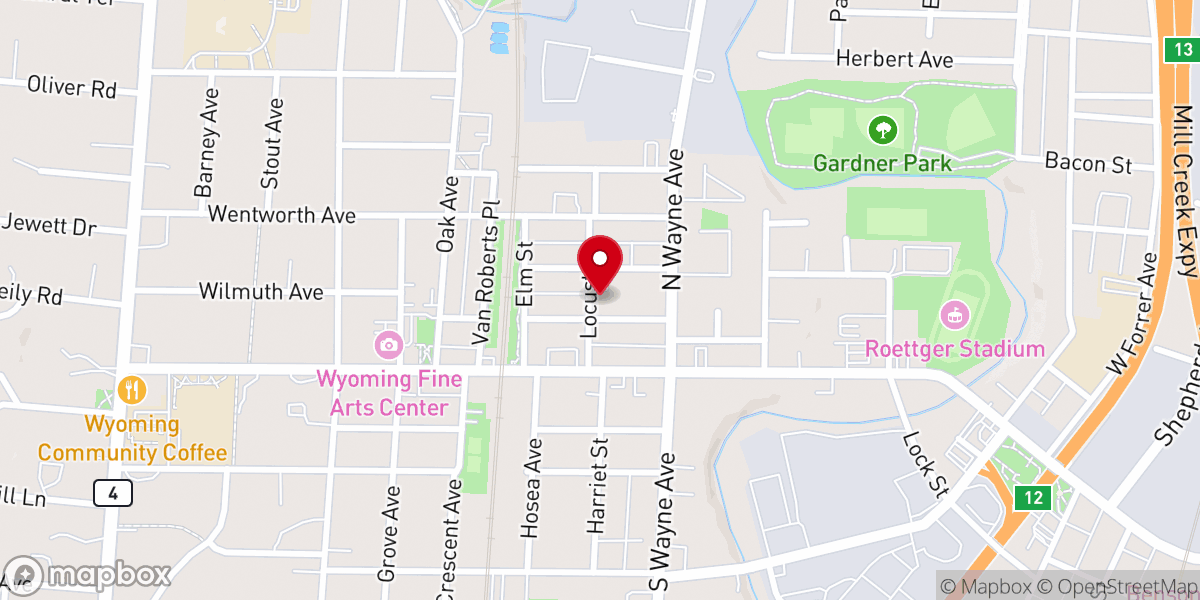 Map showing location of Burress Temple Church of God