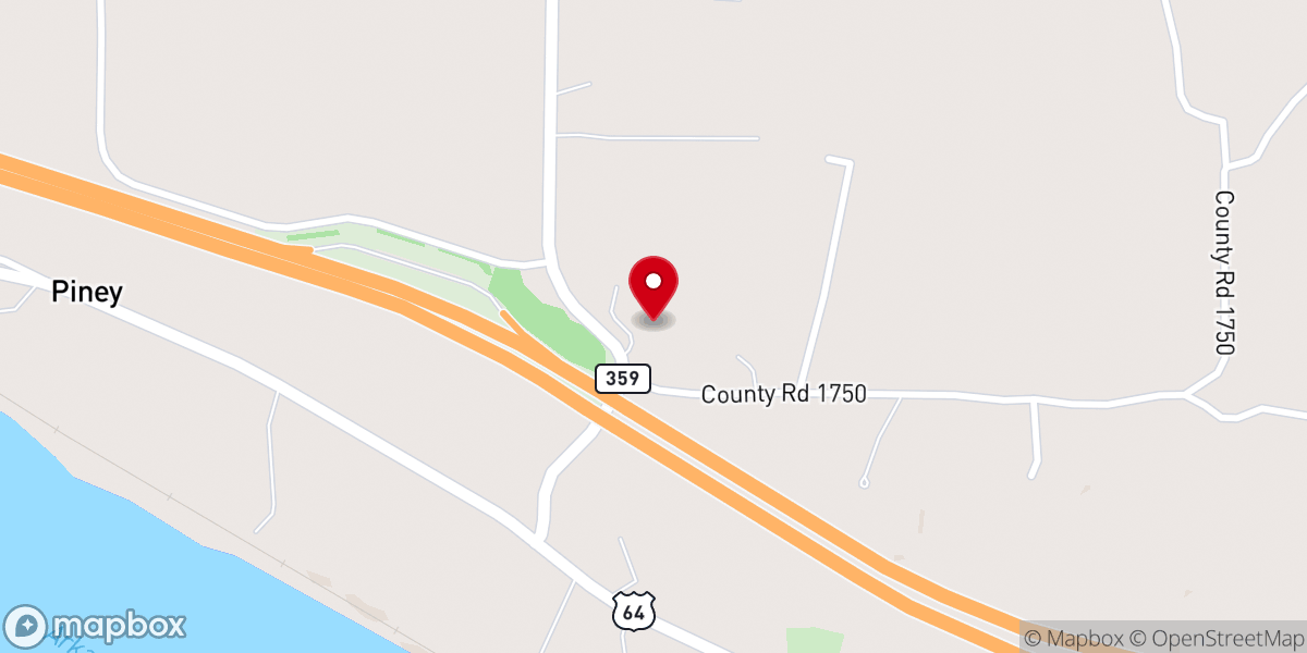 Map showing location of Flat Rock Baptist Church