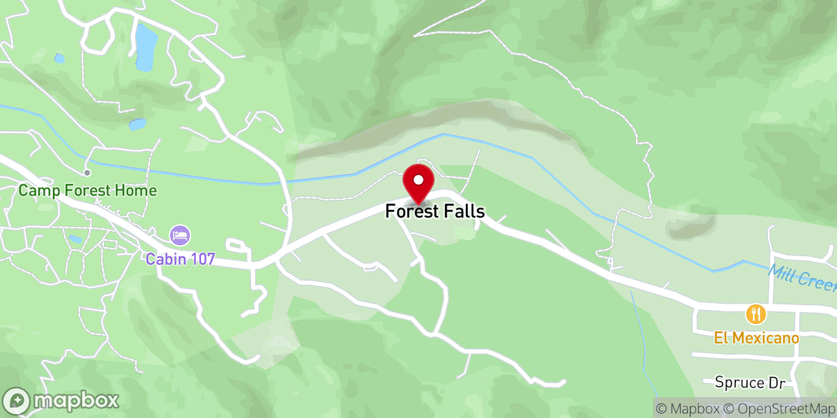 Map showing location of Forest Falls Seventh-day Adventist Church
