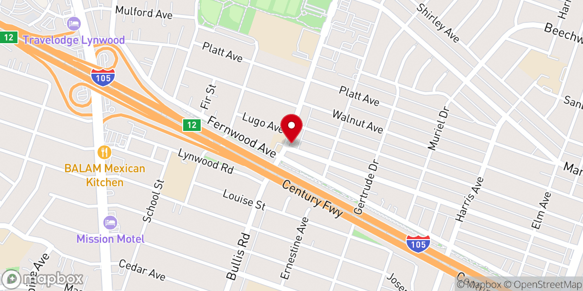 Map showing location of St. Paul's Lutheran Church