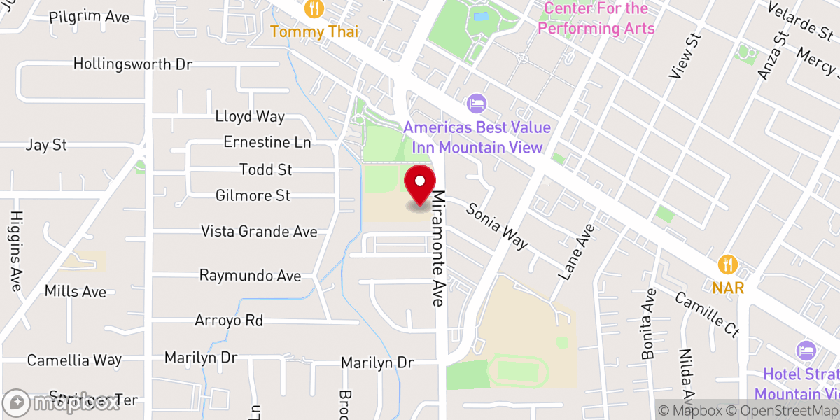 Map showing location of St. Joseph School Mountain View