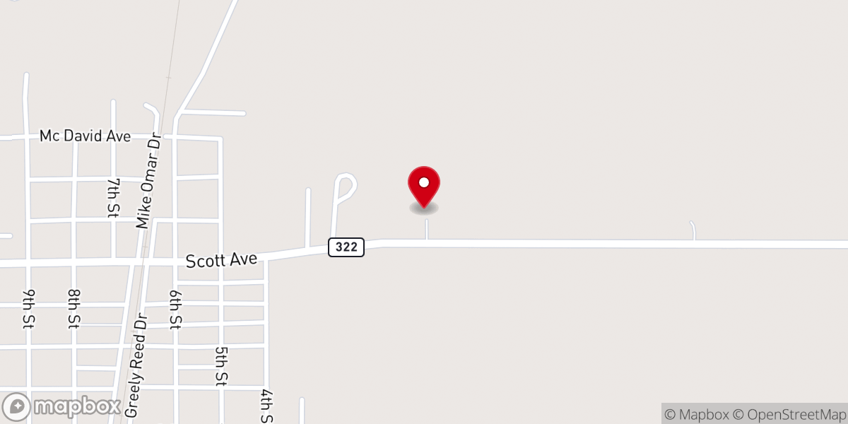 Map showing location of Faith Baptist Church