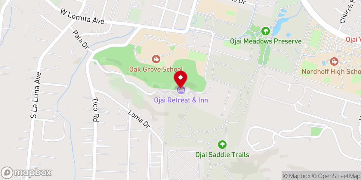 Map showing location of Ojai Retreat & Inn
