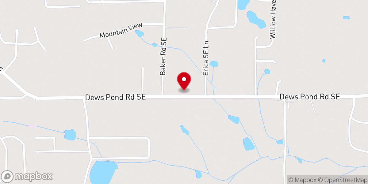 Map showing location of Big Springs Baptist Church
