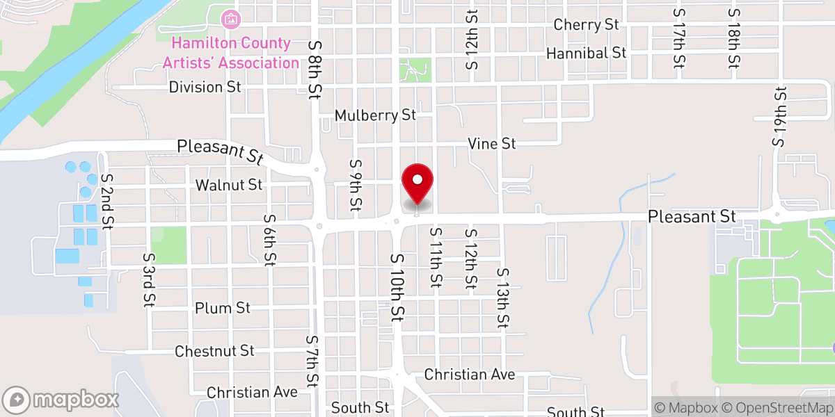 Map showing location of Community Baptist Church