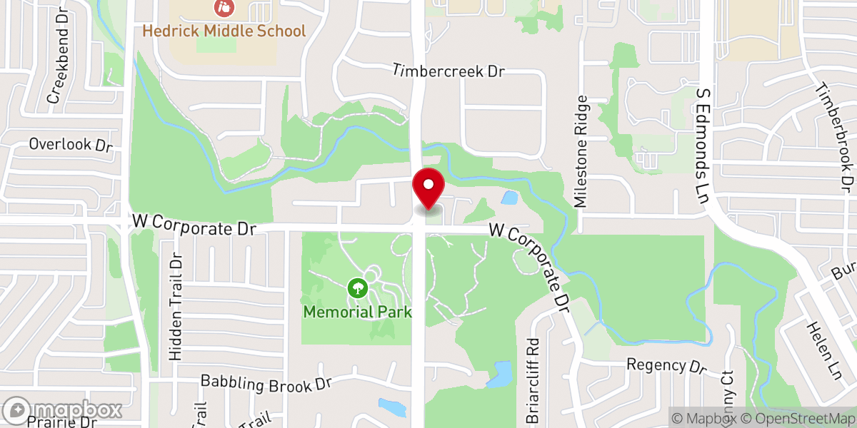 Map showing location of Denton County Church of Christ