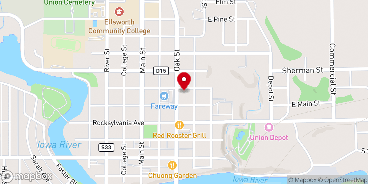Map showing location of Site of First Normal School Historical Marker