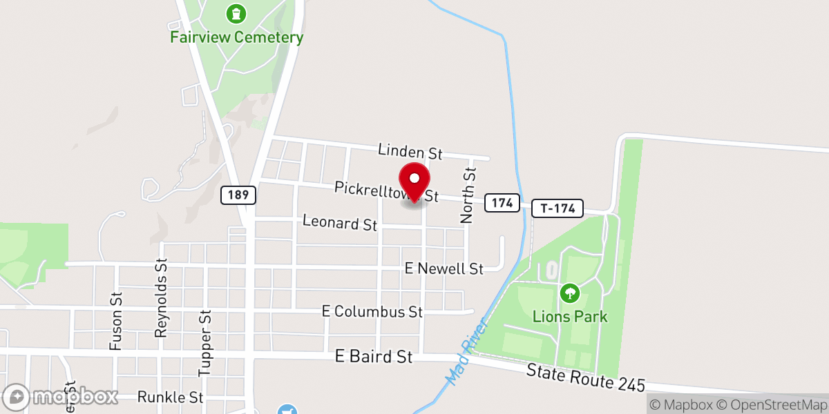 Map showing location of Bethel Mennonite Church