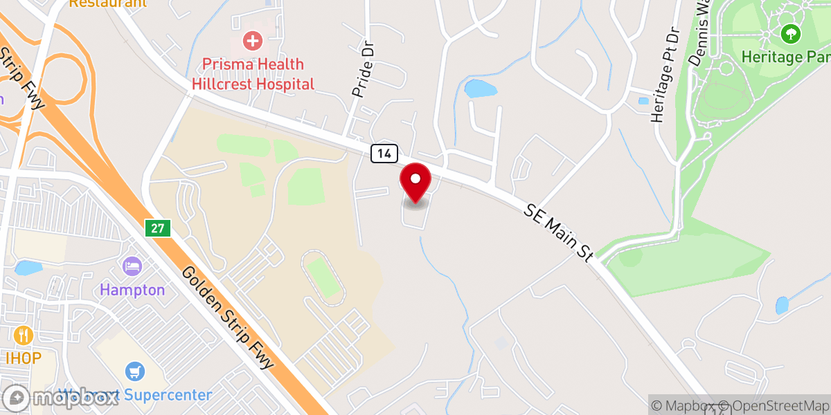 Map showing location of Hope Church - Simpsonville