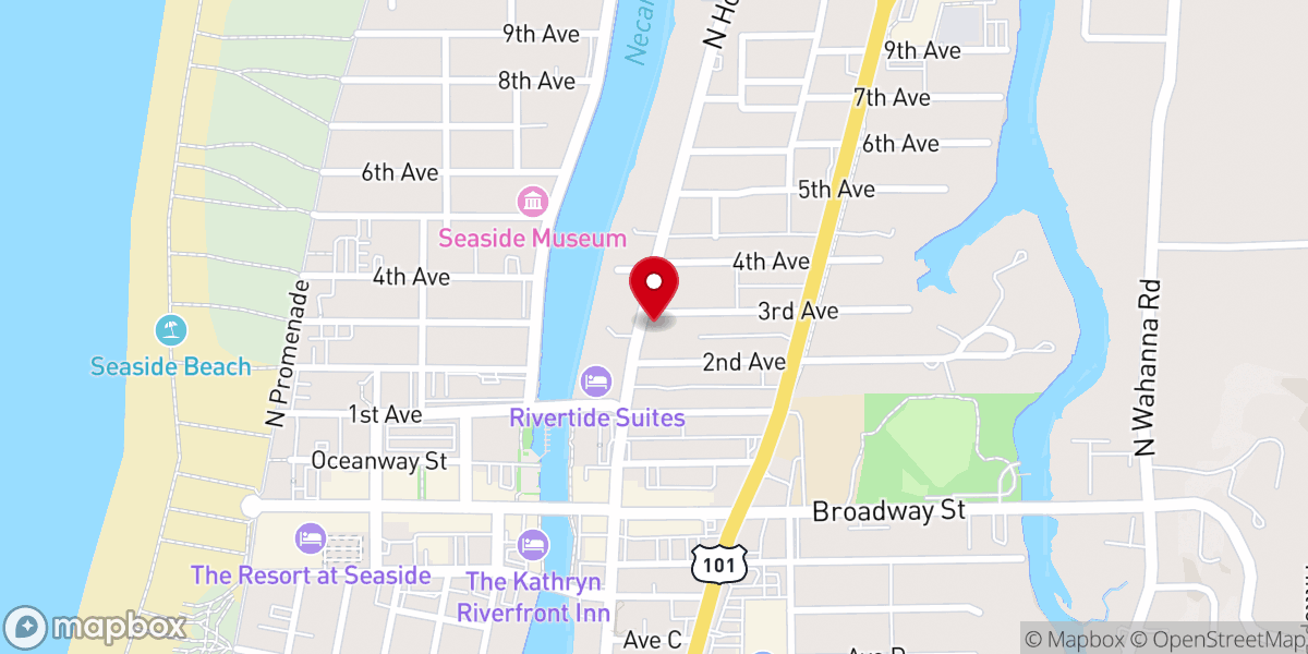 Map showing location of Seaside United Methodist Church