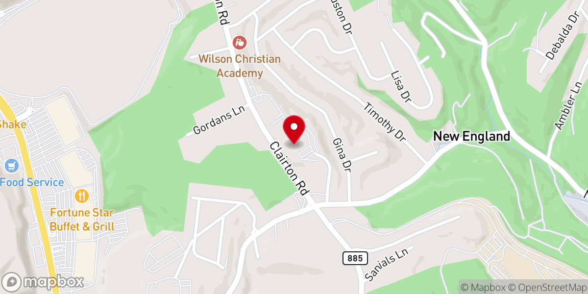 Map showing location of Abiding Grace Church