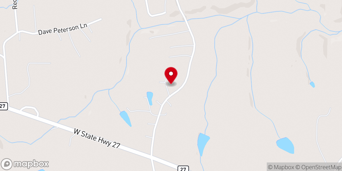 Map showing location of Cedar Grove Lutheran Church