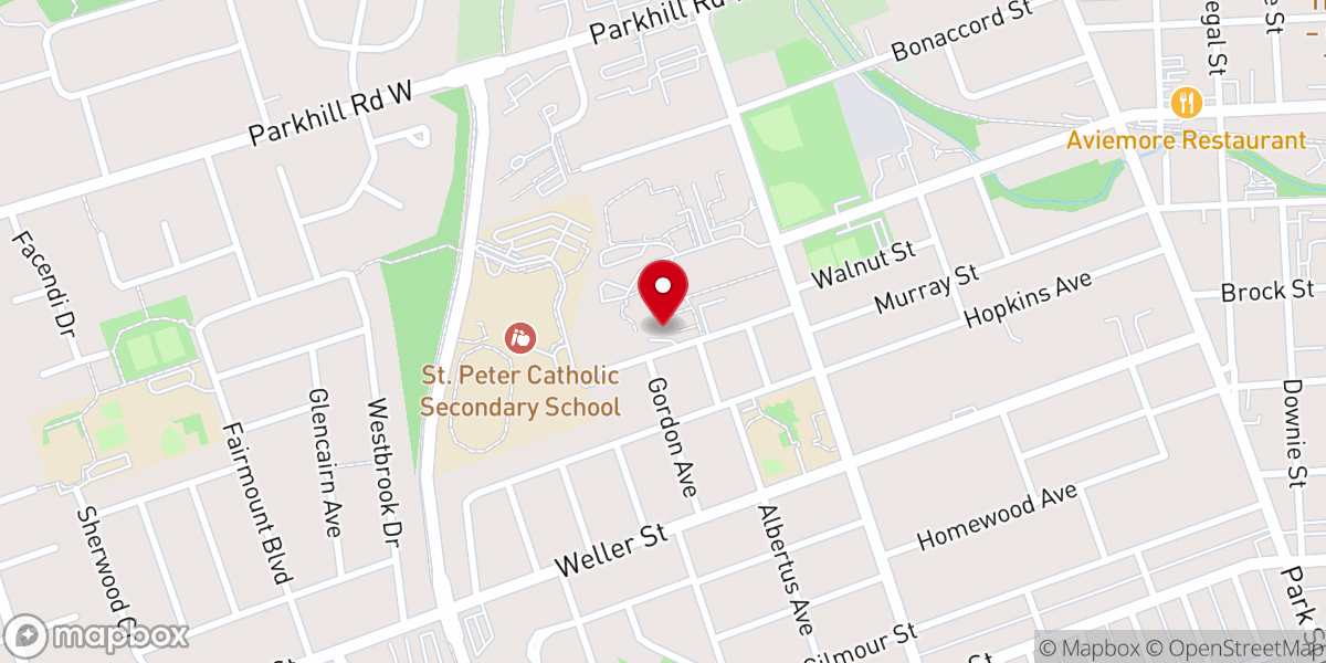Map showing location of Peterborough City Church