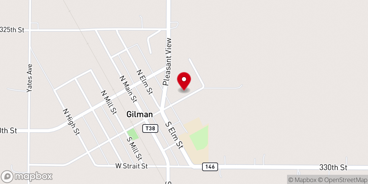Map showing location of Gilman United Methodist Church