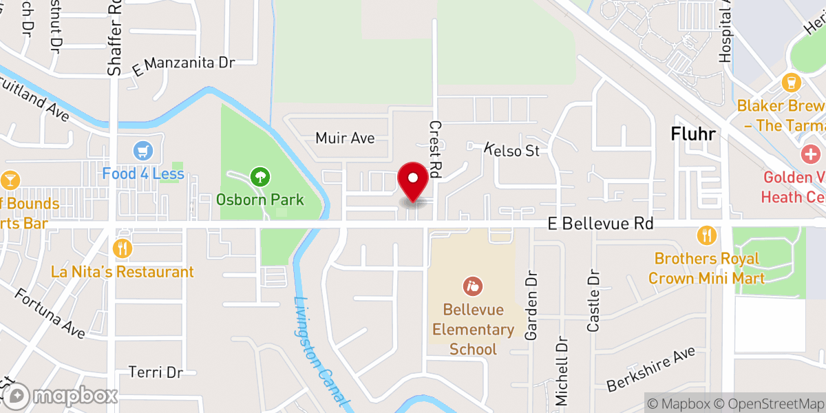 Map showing location of Atwater Pentecostal Ch of God
