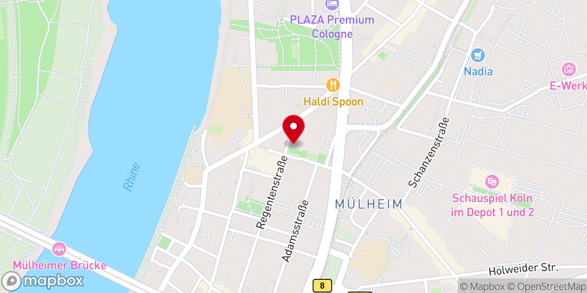 Map showing location of Freie evangelische Gemeinde Köln-Mülheim