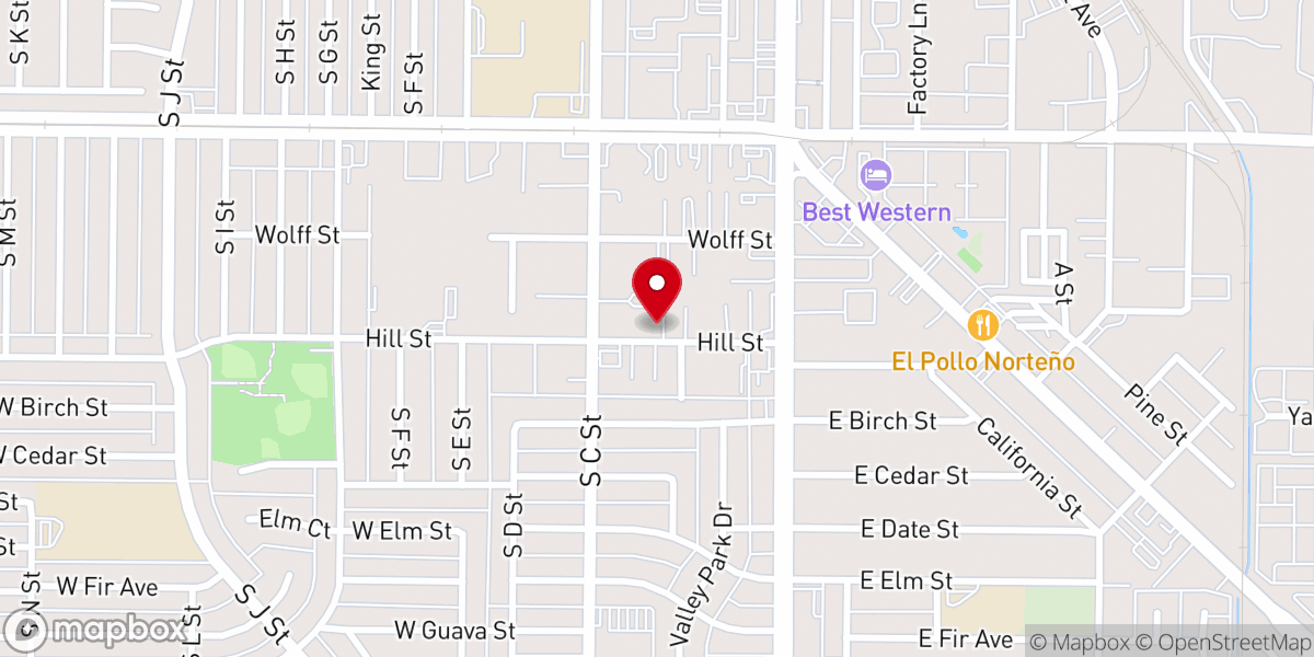 Map showing location of Dove Christian Ministries