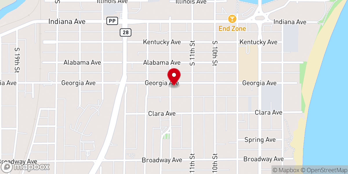 Map showing location of Bethlehem Lutheran Church