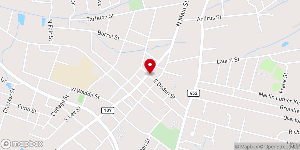 Map showing location of Marksville Chamber of Commerce