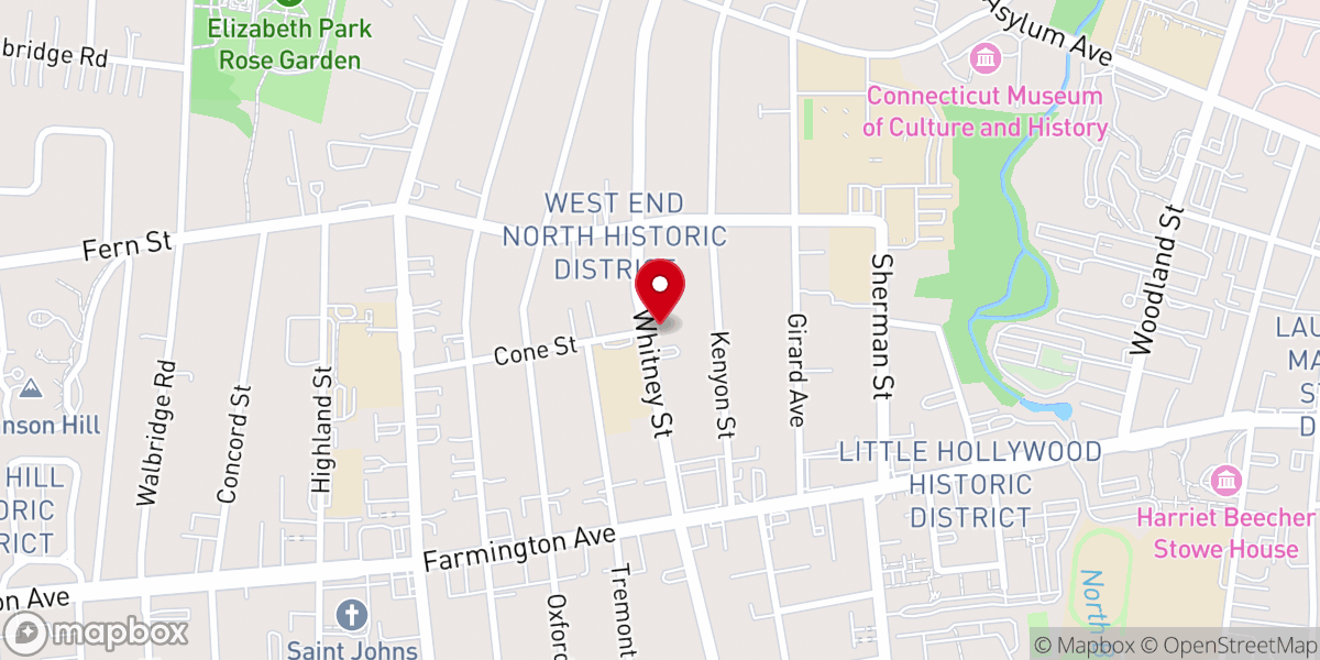 Map showing location of First Church of the Living God