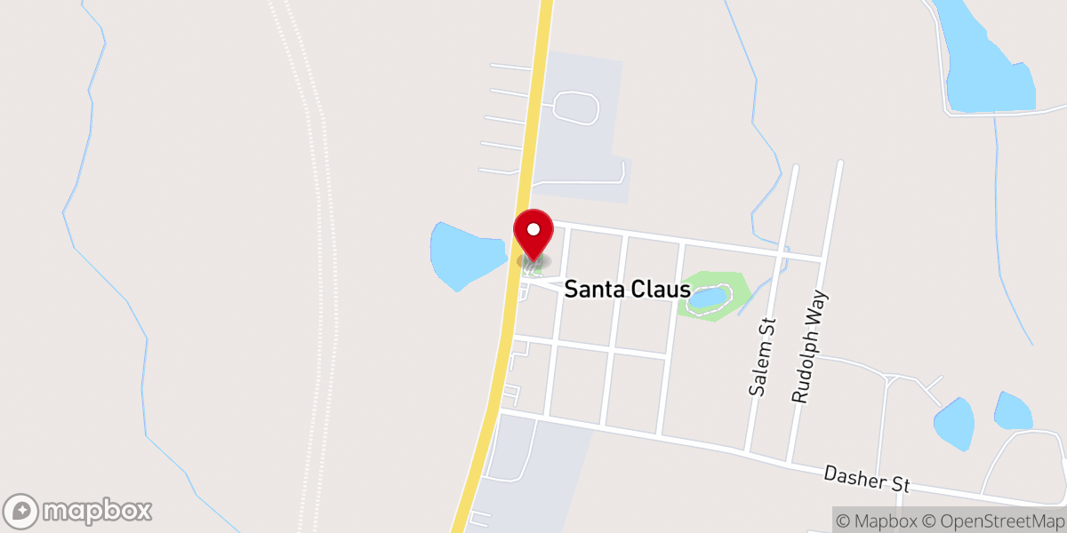 Map showing location of Santa Garden