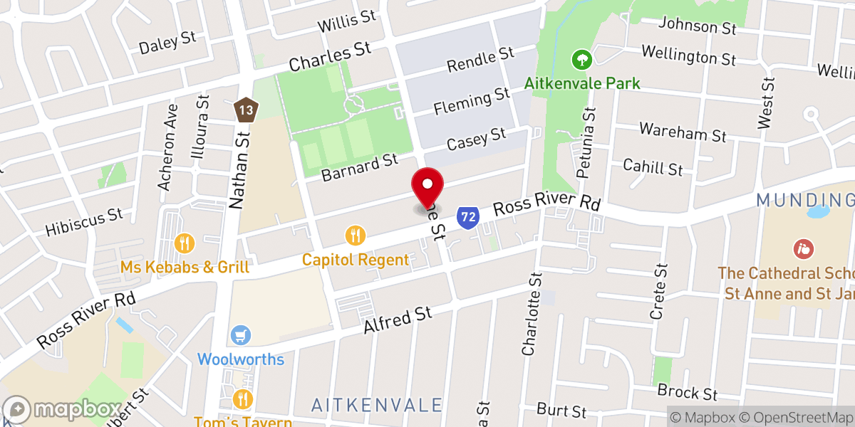 Map showing location of Aitkenvale Uniting Church