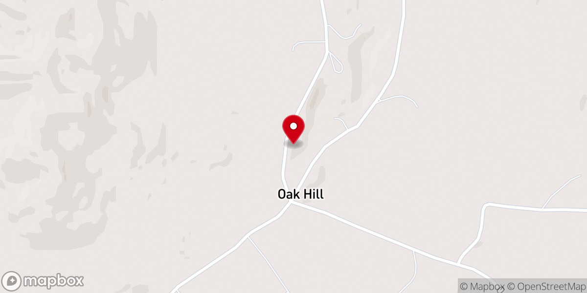 Map showing location of Oak Hill Church