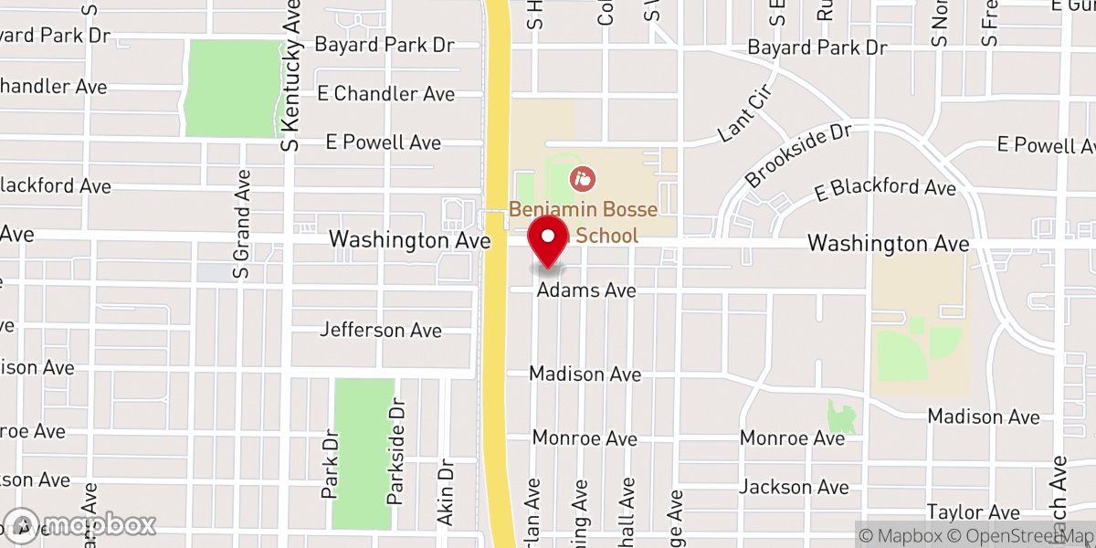 Map showing location of Grace of Christ Baptist Church