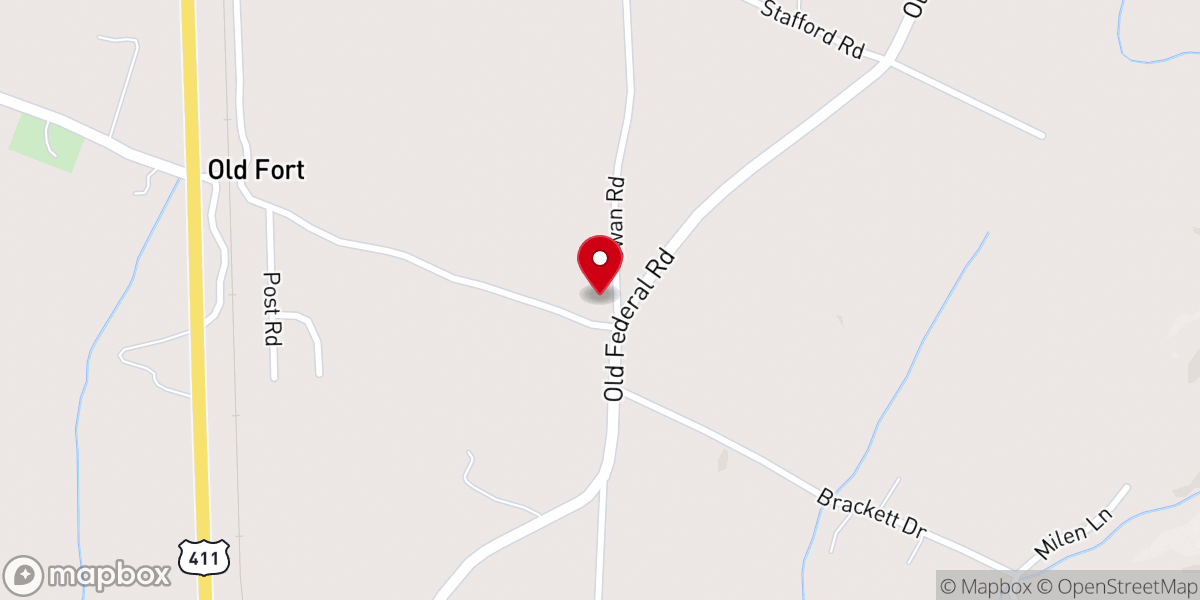 Map showing location of Blue Ridge Temple Baptist Church
