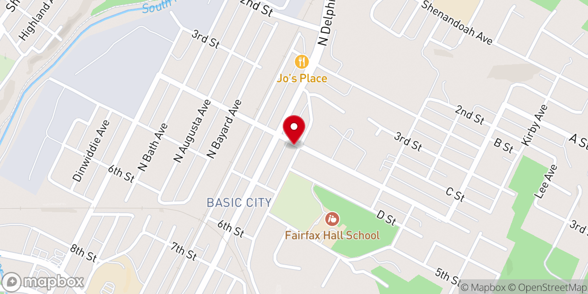 Map showing location of Waynesboro House of Prayer