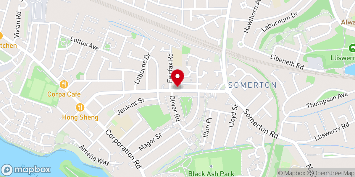 Map showing location of St Patrick's R C Church