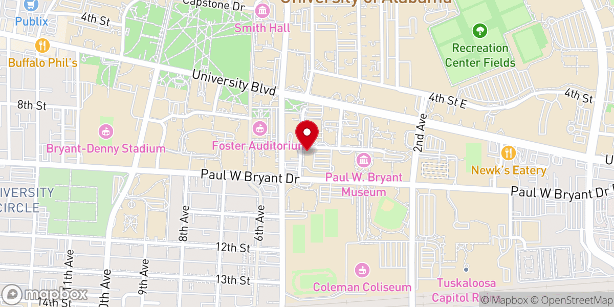 Map showing location of University Lutheran Church