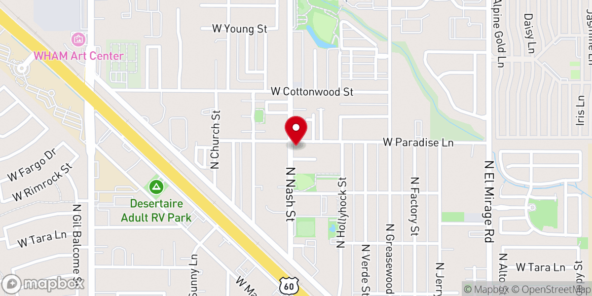 Map showing location of Center of Hope Community Worship Center