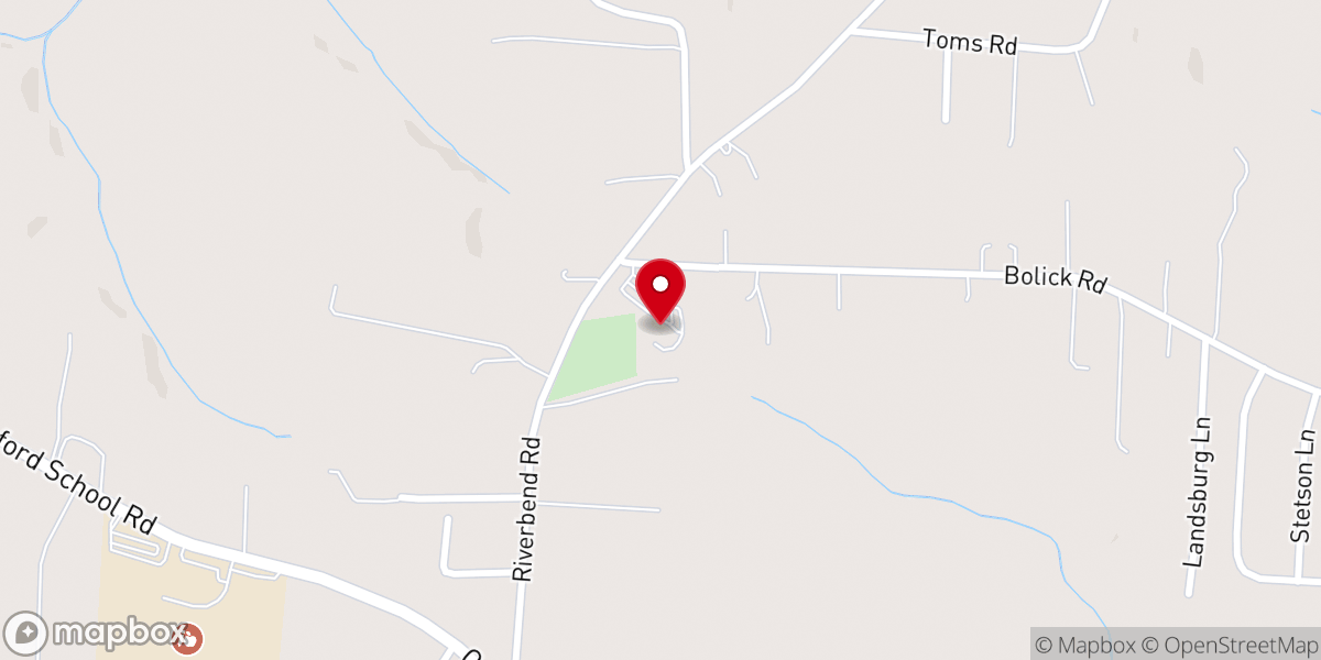 Map showing location of Bethel Lutheran Church