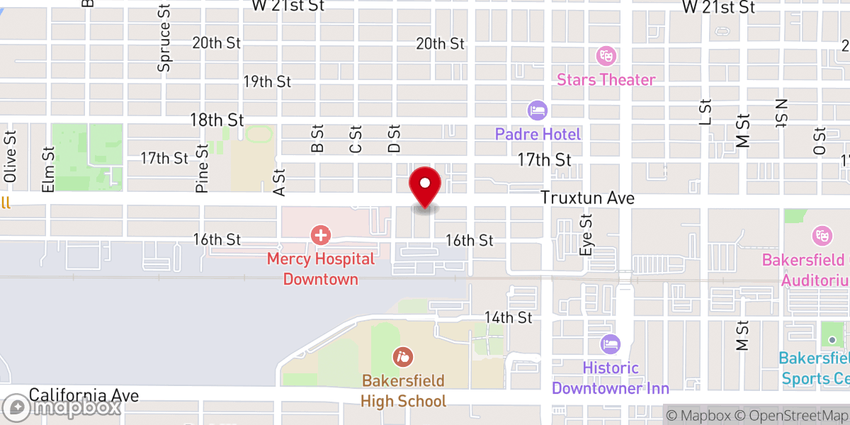 Map showing location of Unity Center of Bakersfield