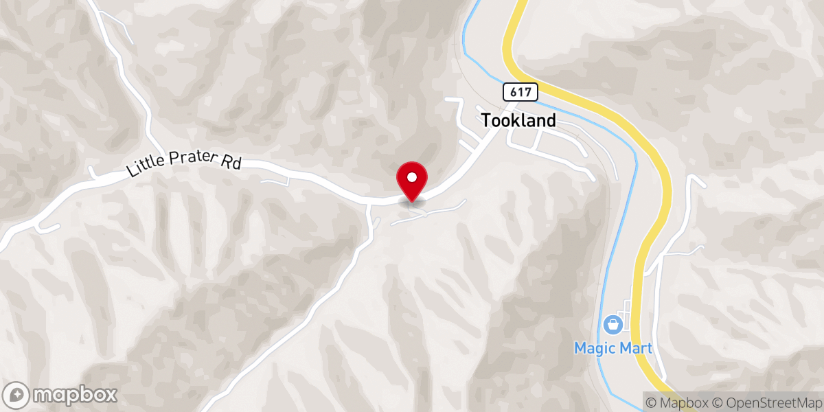 Map showing location of Little Prater Church of Christ