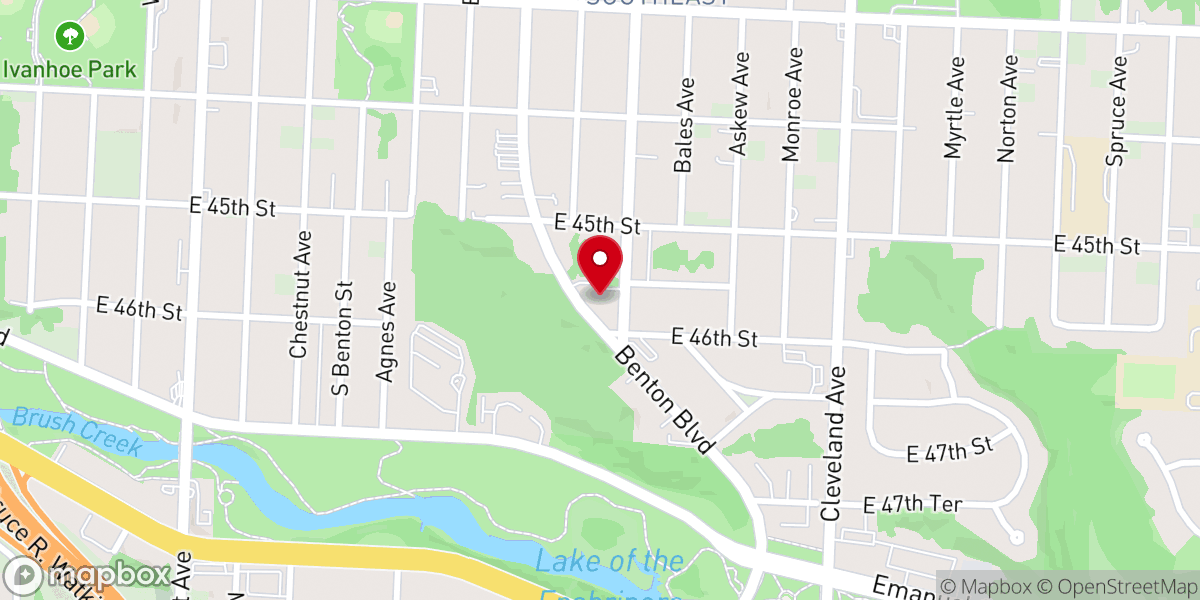 Map showing location of Oak Grove Missionary Baptist Church