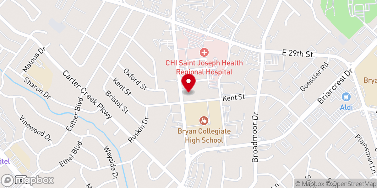 Map showing location of Beacon Baptist Church