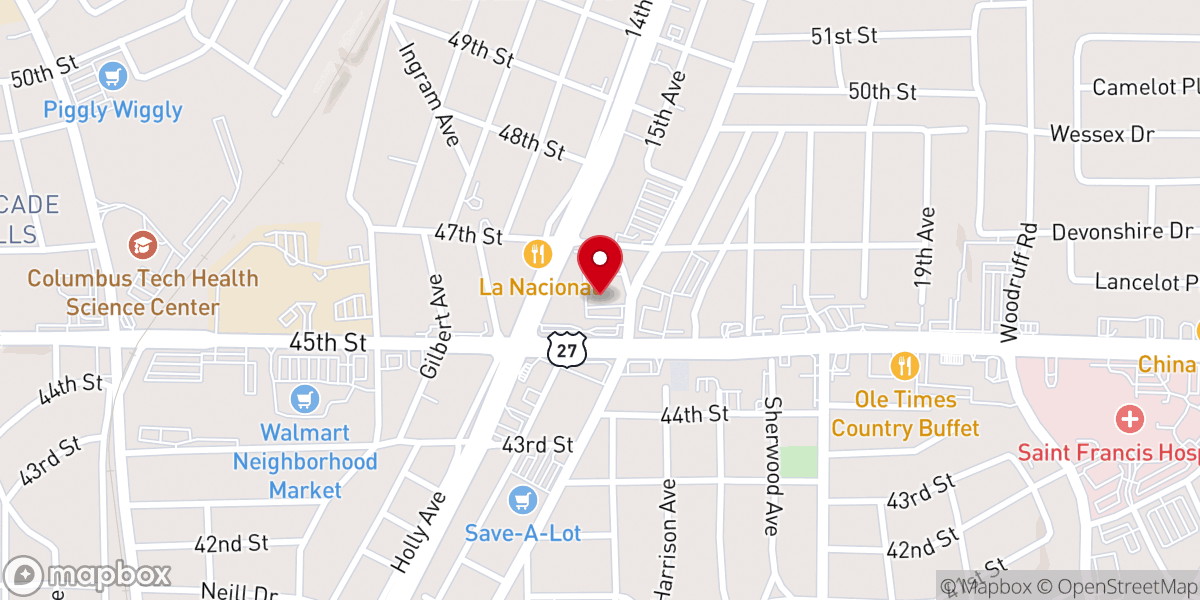 Map showing location of Beallwood Baptist Church