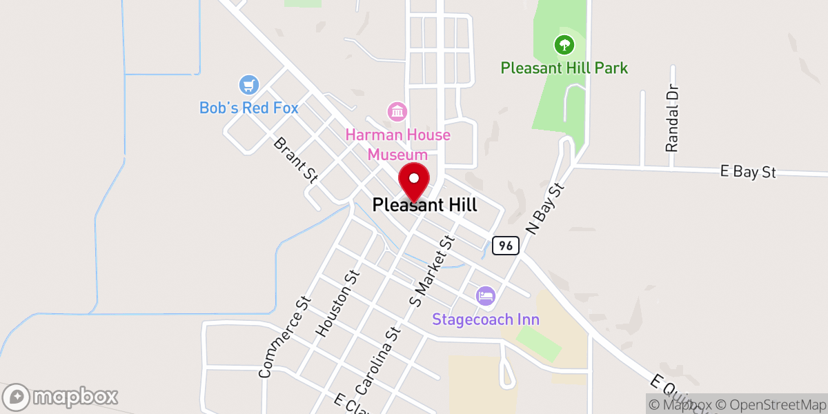 Map showing location of Pleasant Hill Christian Church