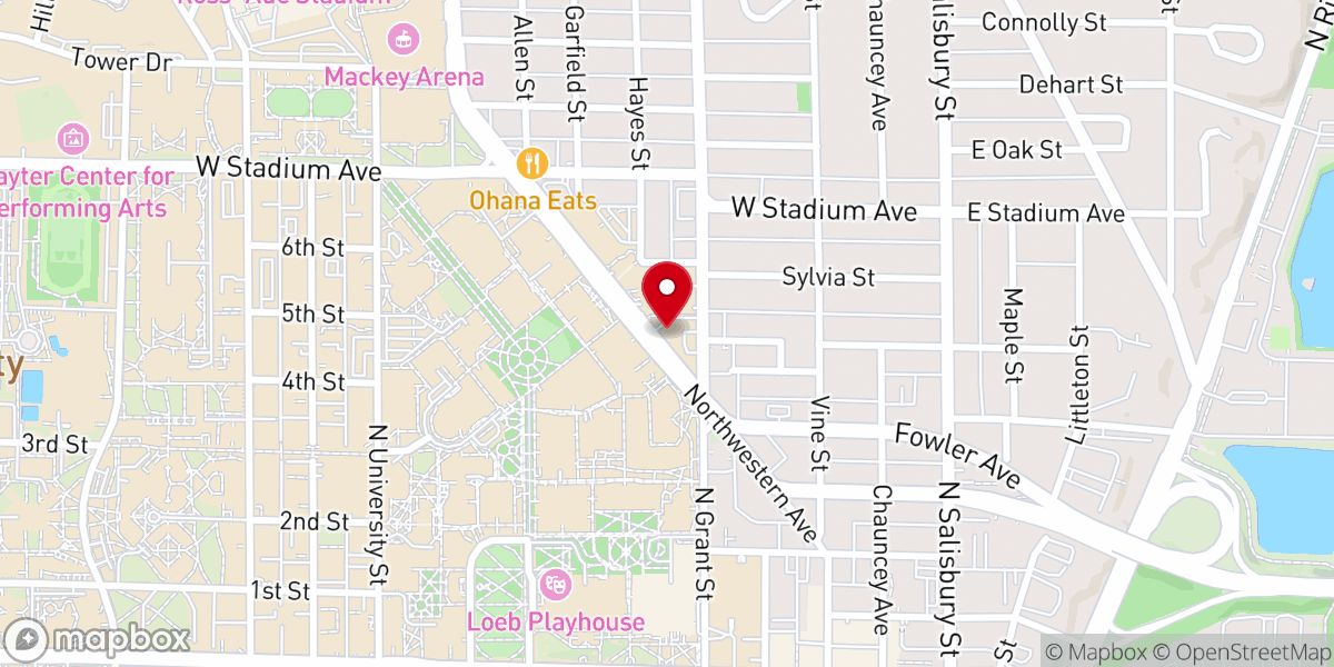 Map showing location of University Lutheran Church
