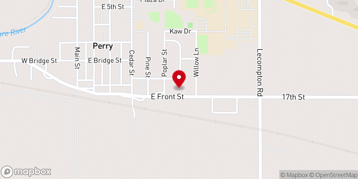 Map showing location of Perry Christian Church-Christ