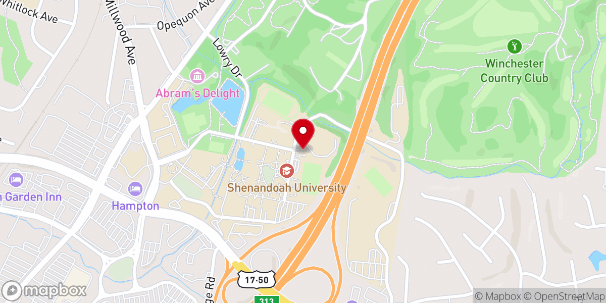 Map showing location of Goodson Chapel & Recital Hall
