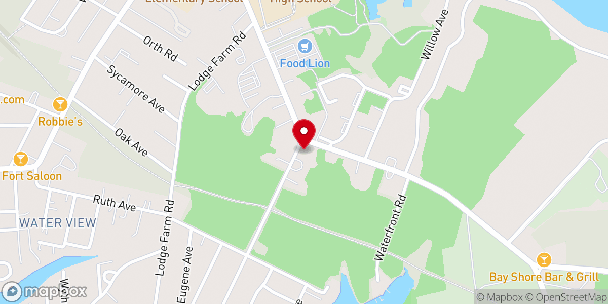 Map showing location of Lodge Forest United Methodist Church